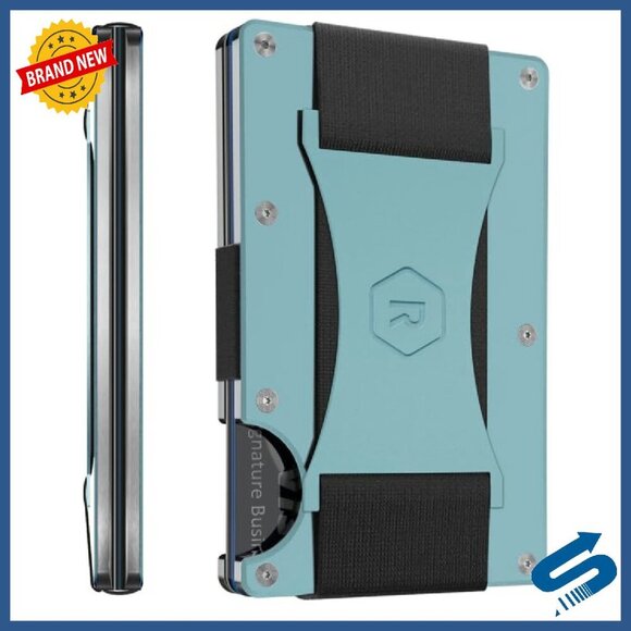 RFID Blocking Wallet Metal Slim Money Clip CC Holder EDC  Slim RFID Blocking Metal Wallet with Money Clip - Holds 12 Cards